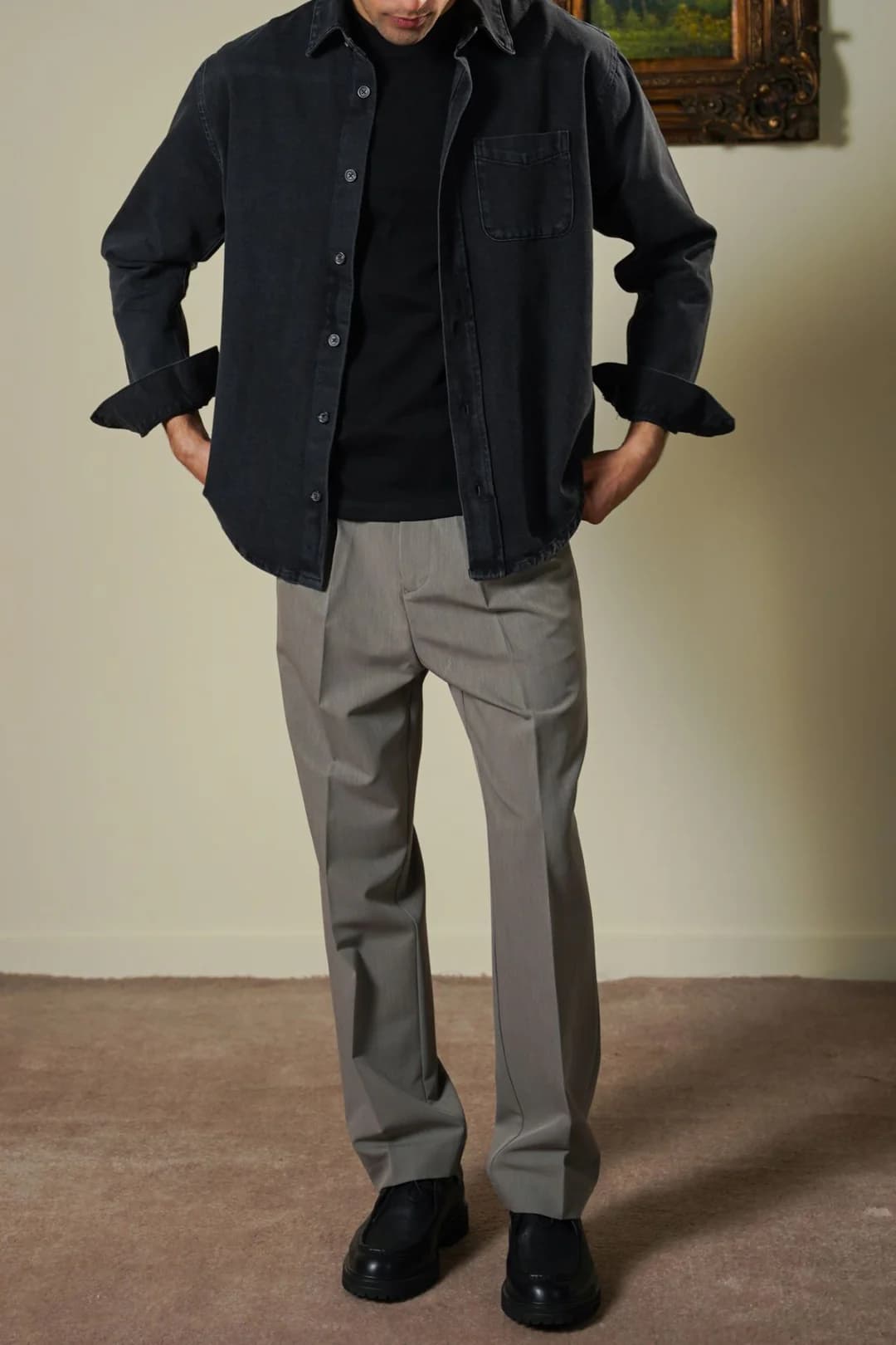 Black Zipper Polo