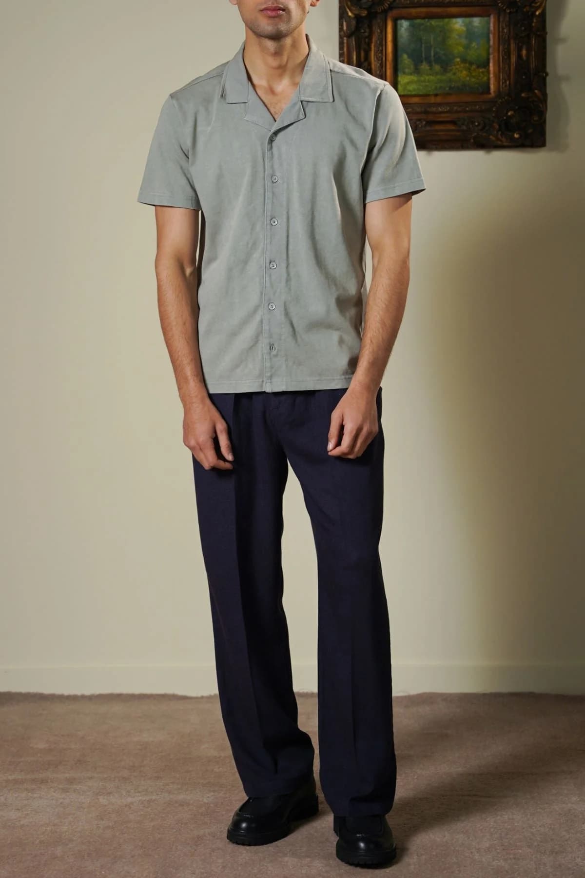 Grey Washed Effect Safari Shirt